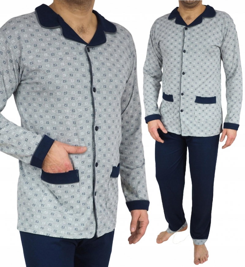 Piżama Męska 2XL BAWEŁNA 100% ELEGANCKA guziki new